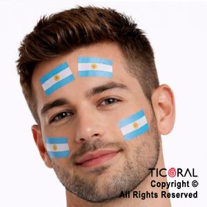 STICKERS BANDERAS AUTOADHESIVOS PARA ROSTRO FACE X 12 UNIDADES